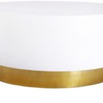 Deco Lacquer Top And Metal Base Coffee Table