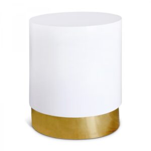 Deco Lacquer Top And Metal Base End Table