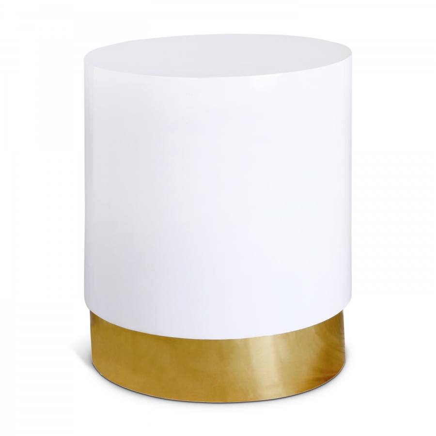 Deco Lacquer Top And Metal Base End Table