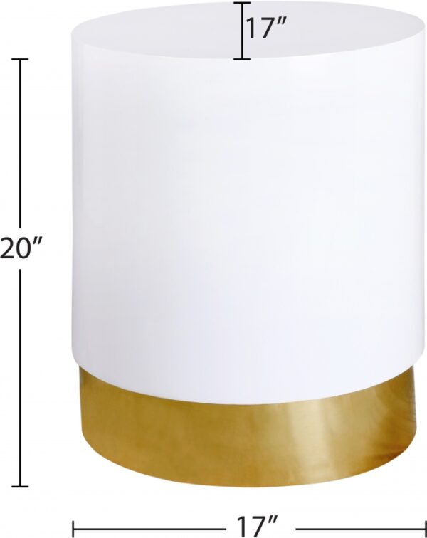 Deco Lacquer Top And Metal Base End Table