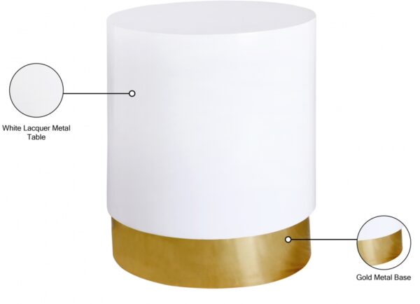 Deco Lacquer Top And Metal Base End Table
