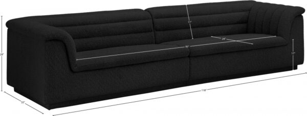 Cascade 118" Boucle Fabric Upholstered Sofa