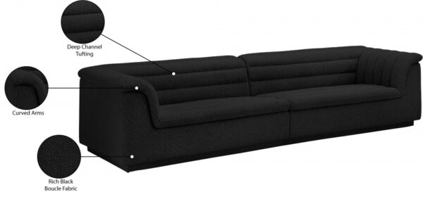 Cascade 118" Boucle Fabric Upholstered Sofa