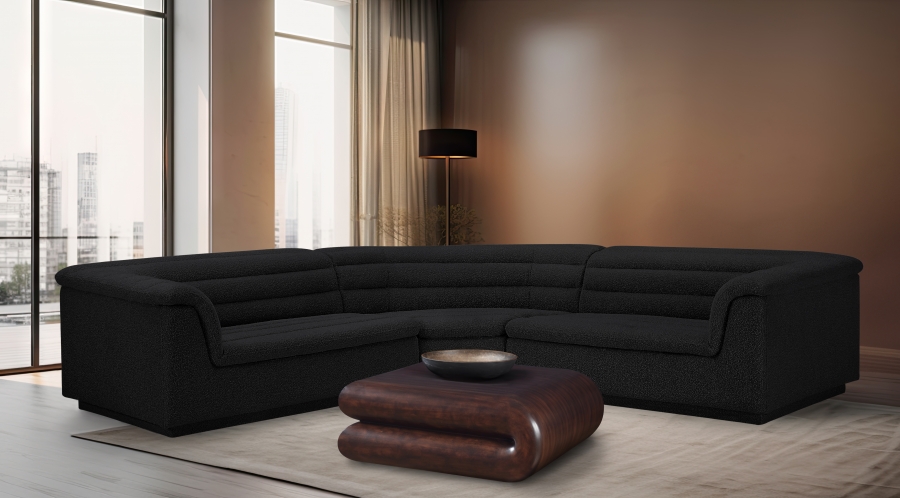 Cascade 148" Boucle Fabric Upholstered Sectional