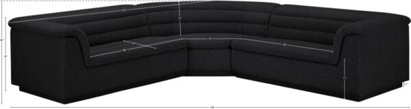 Cascade 148" Boucle Fabric Upholstered Sectional