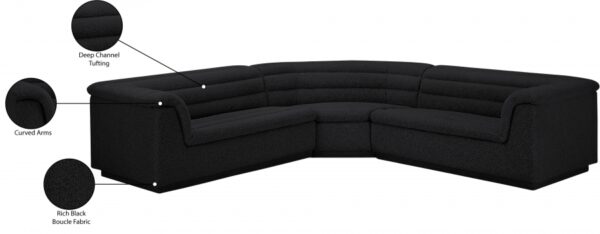Cascade 148" Boucle Fabric Upholstered Sectional