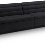 Cascade 118" Velvet Upholstered Fabric Upholstered Sofa