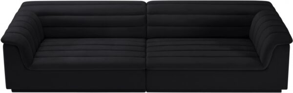 Cascade 118" Velvet Upholstered Fabric Upholstered Sofa