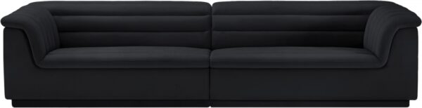 Cascade 118" Velvet Upholstered Fabric Upholstered Sofa