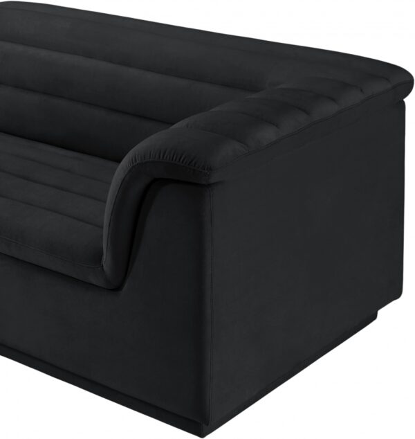 Cascade 118" Velvet Upholstered Fabric Upholstered Sofa