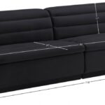 Cascade 118" Velvet Upholstered Fabric Upholstered Sofa