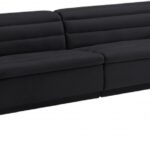Cascade 118" Velvet Upholstered Fabric Upholstered Sofa