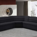 Cascade 148" Velvet Upholstered Fabric Upholstered Sectional