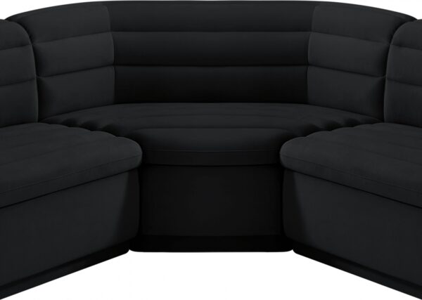 Cascade 148" Velvet Upholstered Fabric Upholstered Sectional