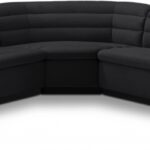 Cascade 148" Velvet Upholstered Fabric Upholstered Sectional