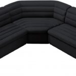 Cascade 148" Velvet Upholstered Fabric Upholstered Sectional