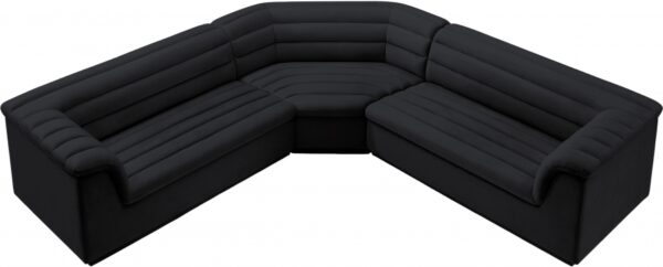 Cascade 148" Velvet Upholstered Fabric Upholstered Sectional