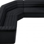 Cascade 148" Velvet Upholstered Fabric Upholstered Sectional