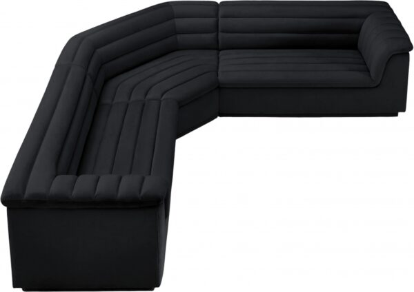 Cascade 148" Velvet Upholstered Fabric Upholstered Sectional
