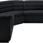 Cascade 148" Velvet Upholstered Fabric Upholstered Sectional