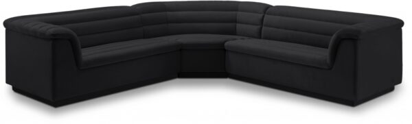Cascade 148" Velvet Upholstered Fabric Upholstered Sectional