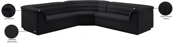Cascade 148" Velvet Upholstered Fabric Upholstered Sectional