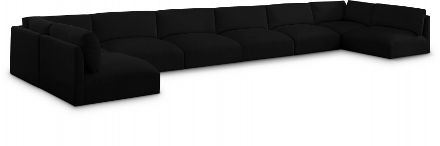 Ease 228" Fabric Upholstered 8pc. Modular Sectional