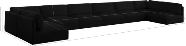 Ease 228" Fabric Upholstered 8pc. Modular Sectional
