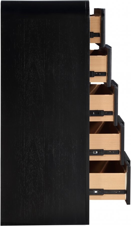 Fluted Solid Wood And Oak Veneer Chest