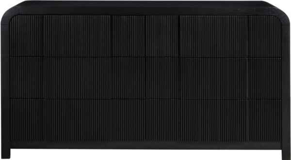 Fluted Solid Wood And Oak Veneer Dresser