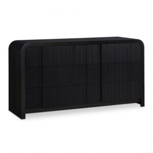 Fluted Solid Wood And Oak Veneer Dresser