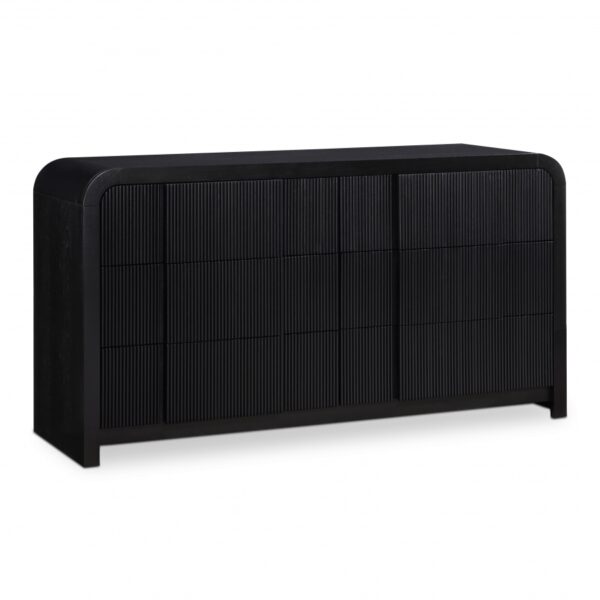 Fluted Solid Wood And Oak Veneer Dresser
