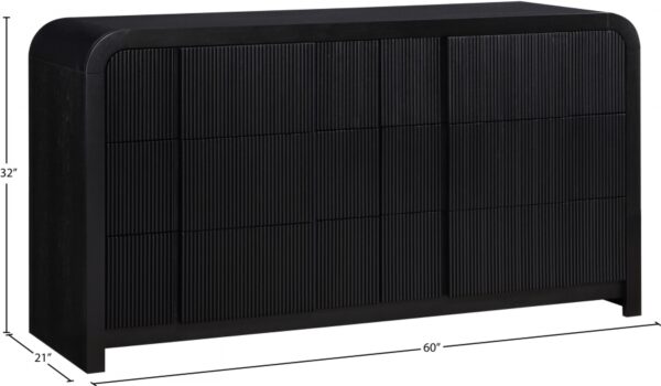 Fluted Solid Wood And Oak Veneer Dresser