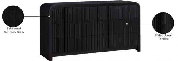 Fluted Solid Wood And Oak Veneer Dresser