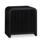 Fluted Solid Wood And Oak Veneer Nightstand
