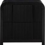 Fluted Solid Wood And Oak Veneer Nightstand