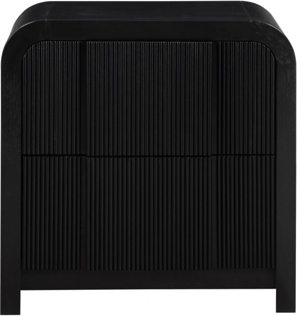 Fluted Solid Wood And Oak Veneer Nightstand