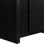 Fluted Solid Wood And Oak Veneer Nightstand