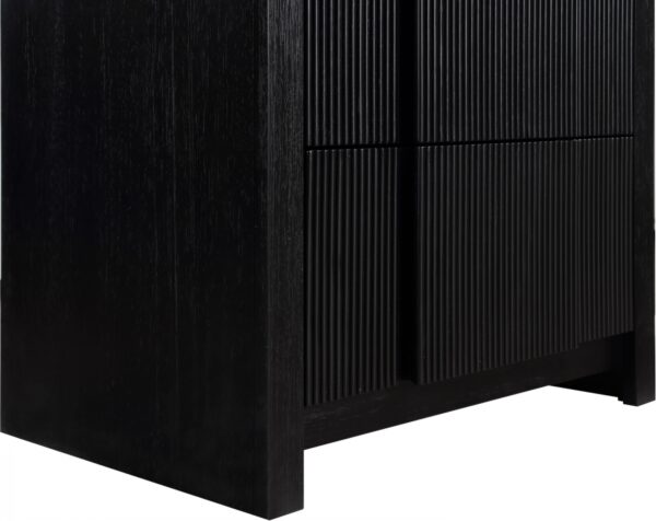 Fluted Solid Wood And Oak Veneer Nightstand