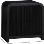 Fluted Solid Wood And Oak Veneer Nightstand