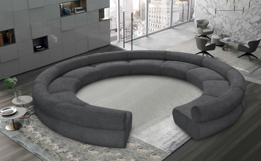Bale 202" Chenille Fabric Upholstered 10 pc. Modular Sectional