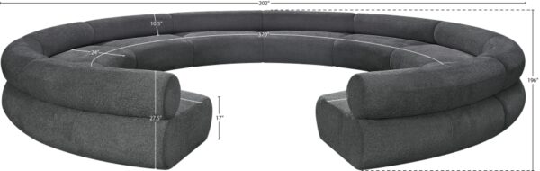 Bale 202" Chenille Fabric Upholstered 10 pc. Modular Sectional
