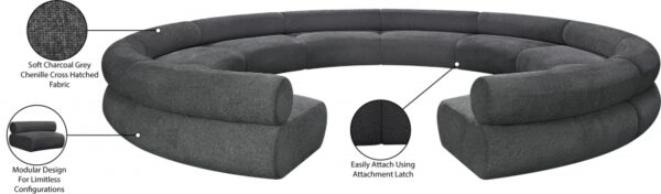 Bale 202" Chenille Fabric Upholstered 10 pc. Modular Sectional