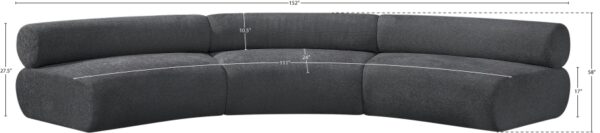 Bale 152" Chenille Fabric Upholstered 3 pc. Modular Sectional