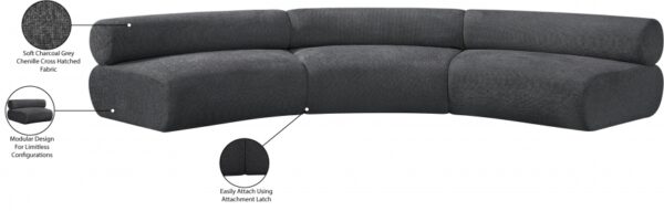 Bale 152" Chenille Fabric Upholstered 3 pc. Modular Sectional