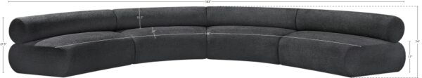 Bale 183" Chenille Fabric Upholstered 4 pc. Modular Sectional