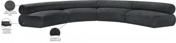 Bale 183" Chenille Fabric Upholstered 4 pc. Modular Sectional