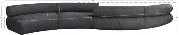 Bale 202" Chenille Fabric Upholstered 4 pc. Modular Sectional