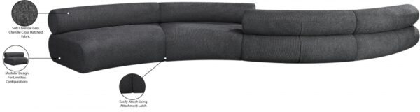 Bale 202" Chenille Fabric Upholstered 4 pc. Modular Sectional