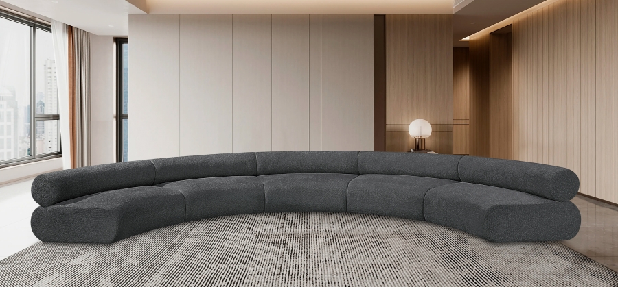 Bale 202" Chenille Fabric Upholstered 5 pc. Modular Sectional